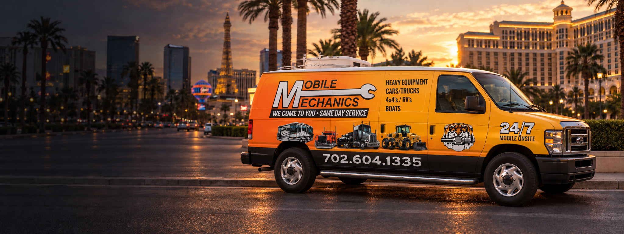 Mobile Mechanics service van on a Las Vegas street
